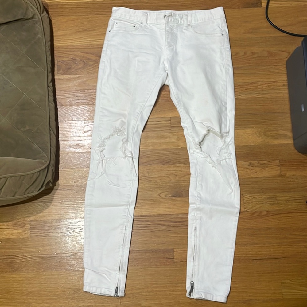 White ripped jeans